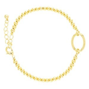 New Amanda Blu Gold Beaded Bracelet with Oval Accent - Women Jewelry